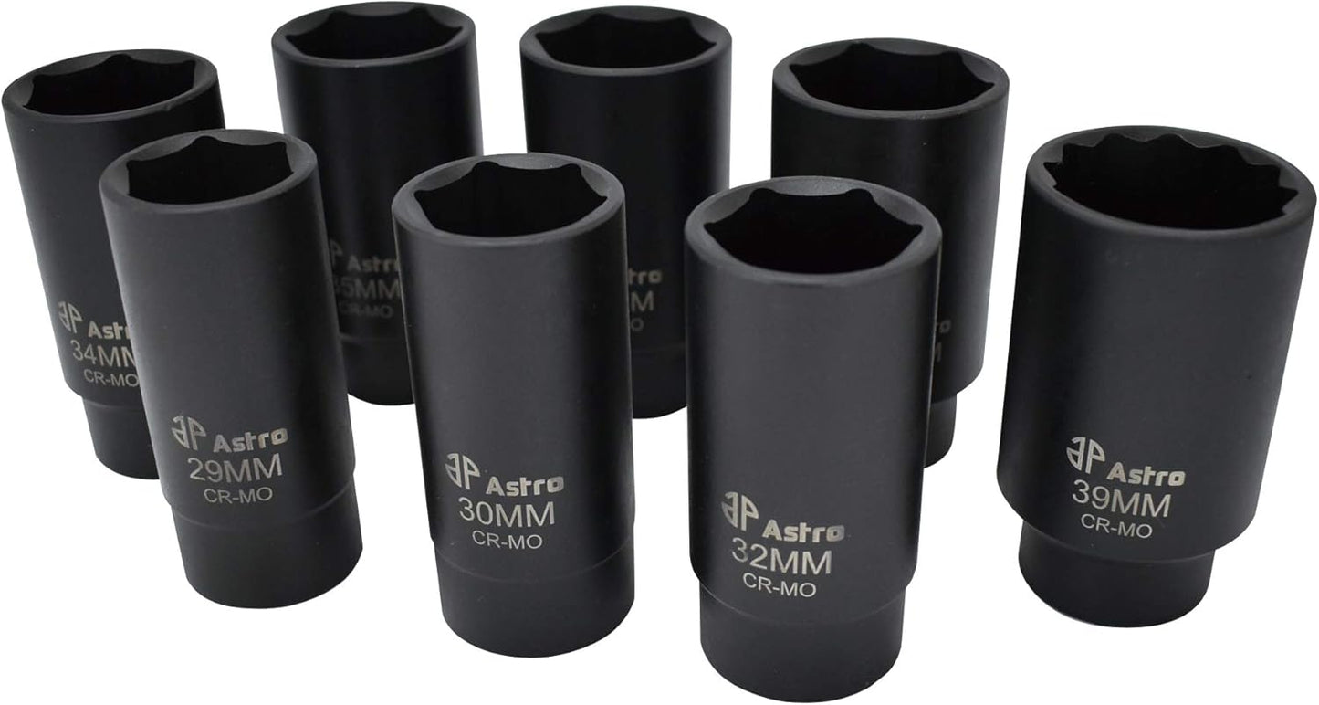 Astro Pneumatic Tool 78868 12-Point Axle Nut Socket Set (8 Piece)