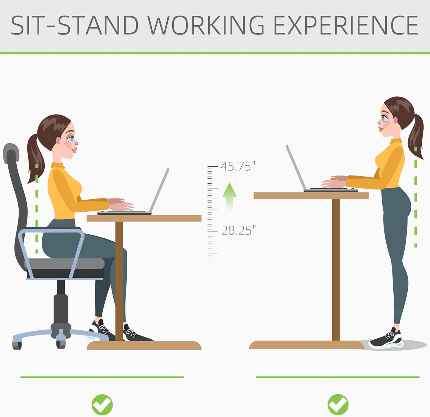 Vinsetto Electric Height Adjustable Standing Desk with 54" Desktop, Sit Stand Home Office Desk with Memory Button Control and Anti-Collision System, Teak/Black