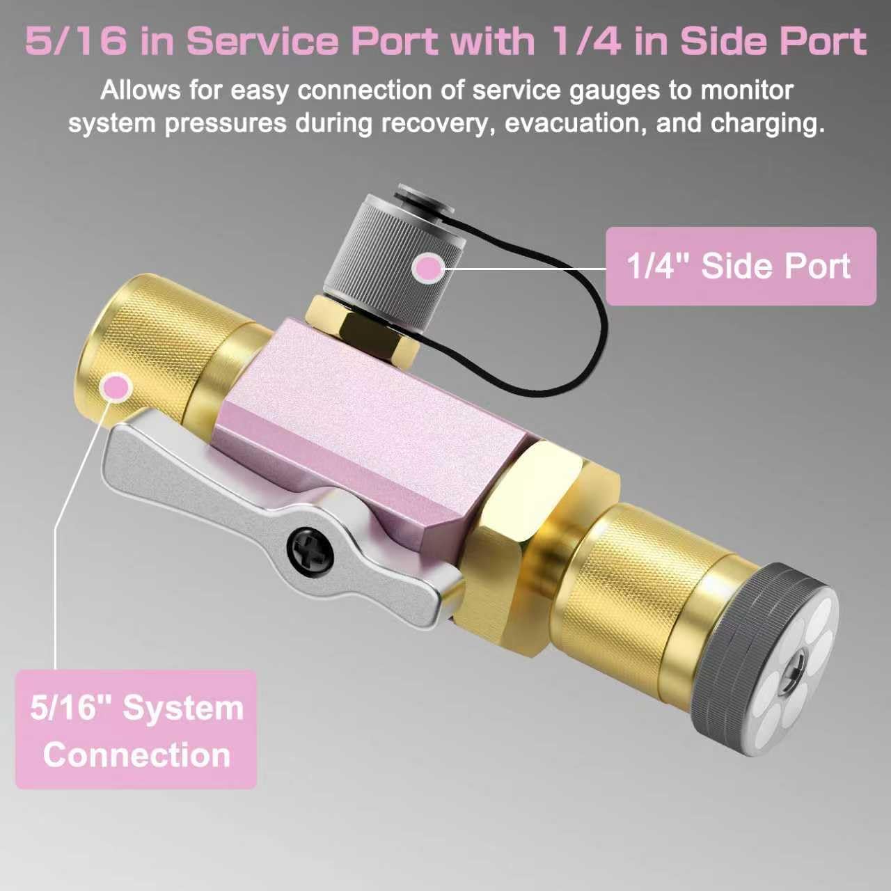 Valve Core Removal Tool for HVAC – Mega Flow Vacuum Rated, 5/16" System Connection for Home AC Appliance, Compatible with R22 R410A R134a, Essential HVAC Tools