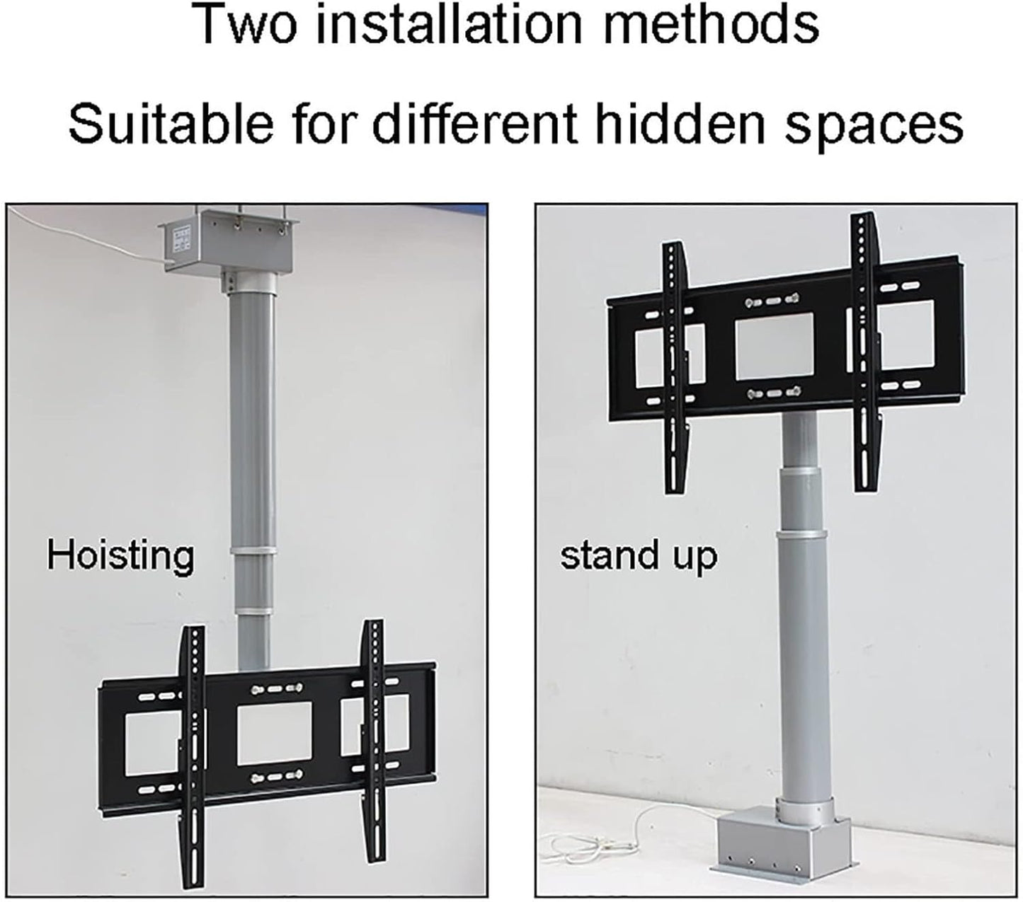 Universal TV Stand, Height Adjustable TV Stand and Wall Mount Motorized Tv Mount - Motorized Ceiling TV Mount, with Remote Control, Fits 26-70 Inch Low Profile TVs,50cm
