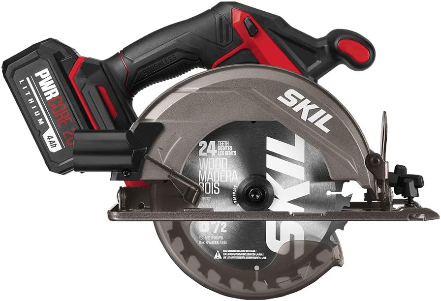 SKIL 2-Tool Combo Kit: PWR CORE 20 Brushless 20V Cordless Drill Driver and Cordless Circular Saw Includes 4.0Ah Lithium Battery and PWRJump Charger - CB743901