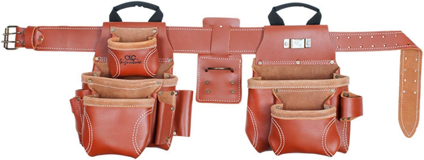 CLC Custom Leathercraft 21448 4 Piece Pro Framer's Combo System Tool Belt 15 Pocket,Brown