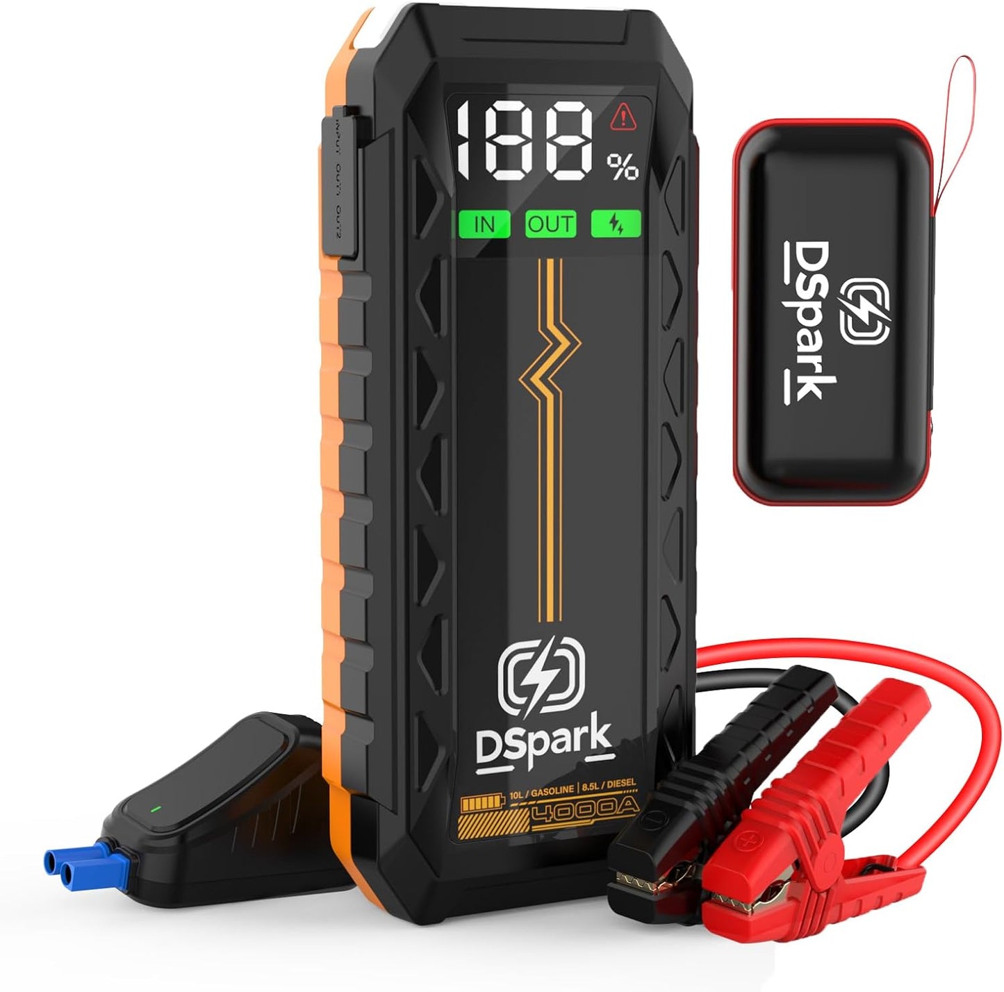 B31 2000A Jump Starter with 150PSI Air Compressor,Jump Starter Battery Pack for Up to 7.0L Gas and 6.5L Diesel Engines,12V Portable Jump with Quick Charge LED Flashlight Compact Storage Case