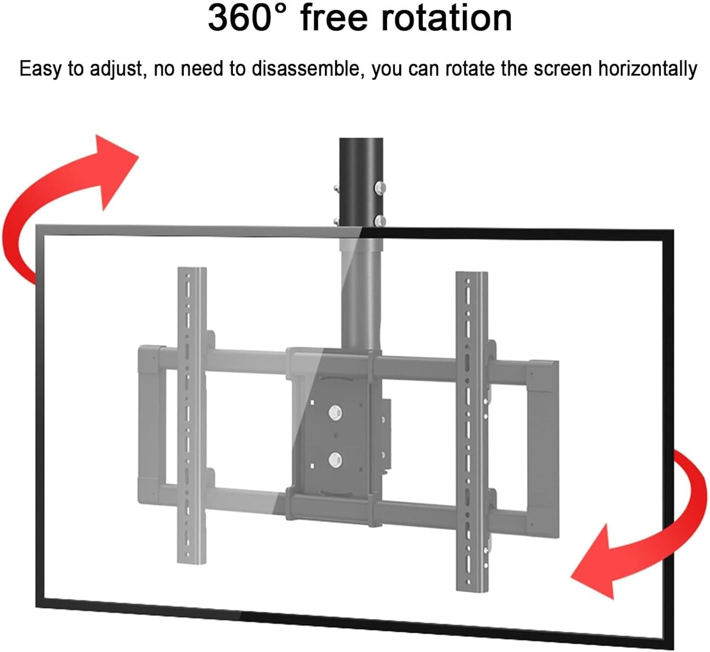 Adjustable Ceiling TV Mount Bracket,Tilt and Rotatable TV Stand,Fits 37-85inch TVs,Max 600x400mm,with Loading 176 Lbs