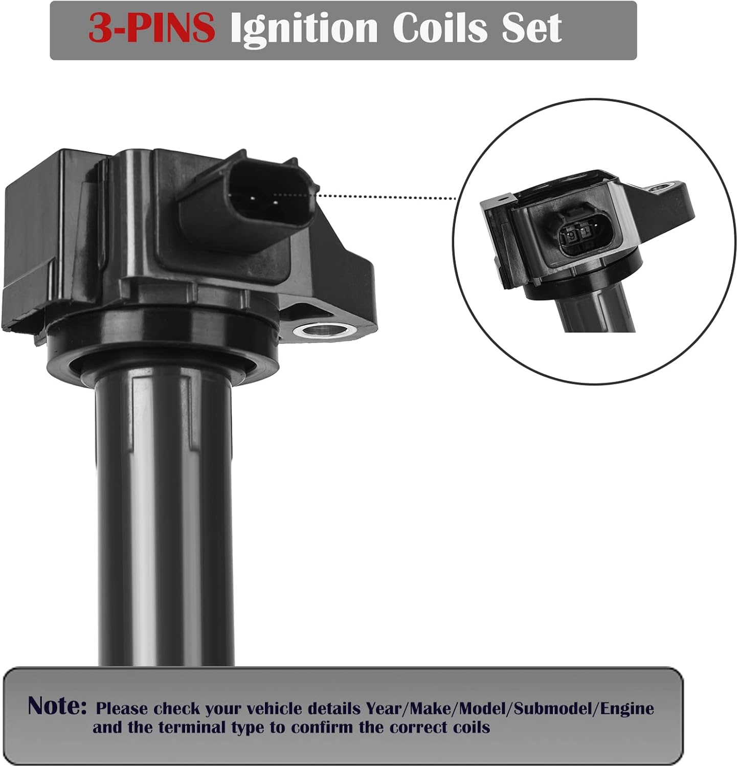 Set of 4 Ignition Coil Pack Fits for 2.4 L4 2013 2014 2015 2016 2017 Honda Accord CR-V CRV Acura TLX ILX Coil Packs 2.4L Replaces# UF712 C867