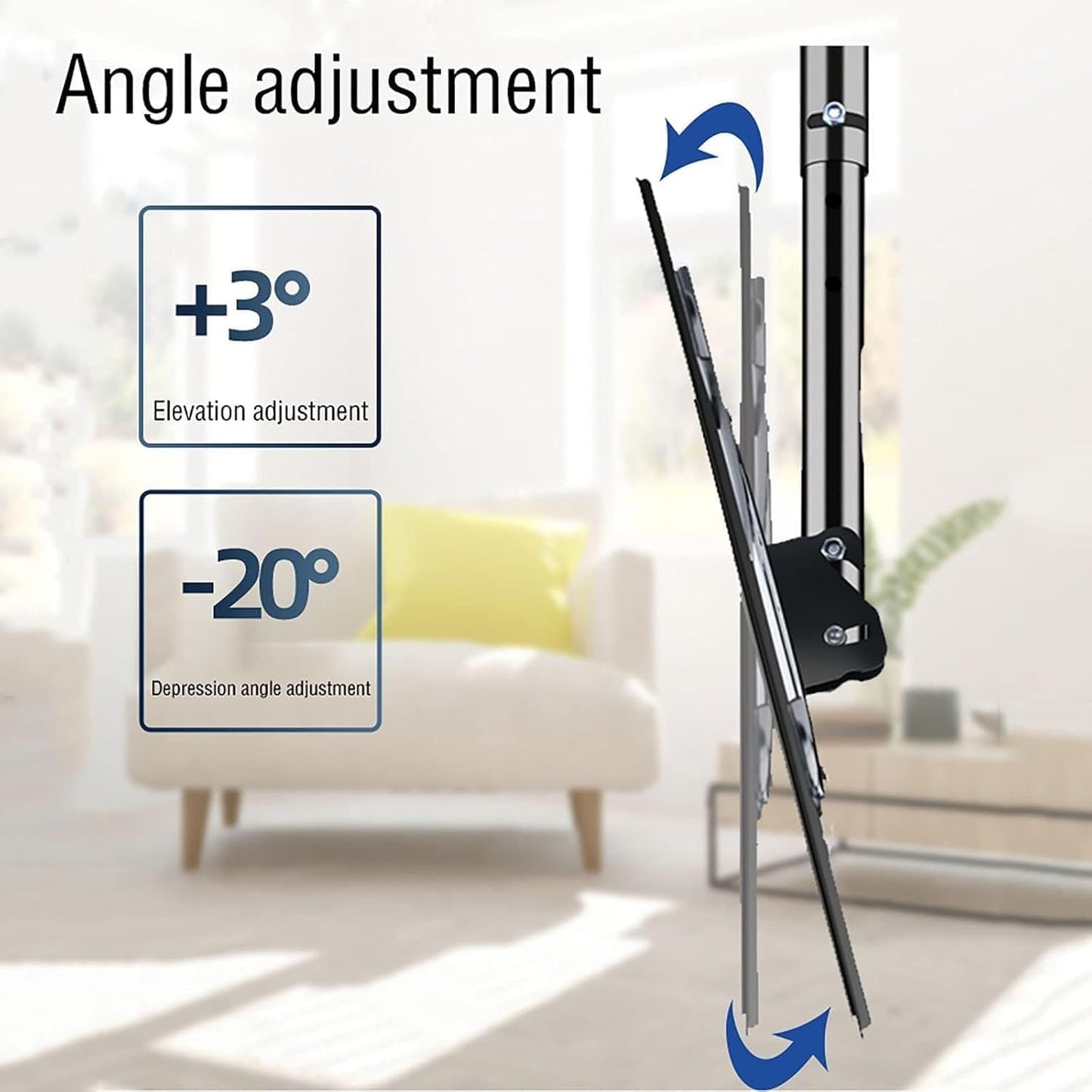 TV Wall Bracket Adjustable Ceiling TV Mount Bracket, 2 Post Single Sn TV Mount, VESA Max 900x600mm for 26-70 inch TVs