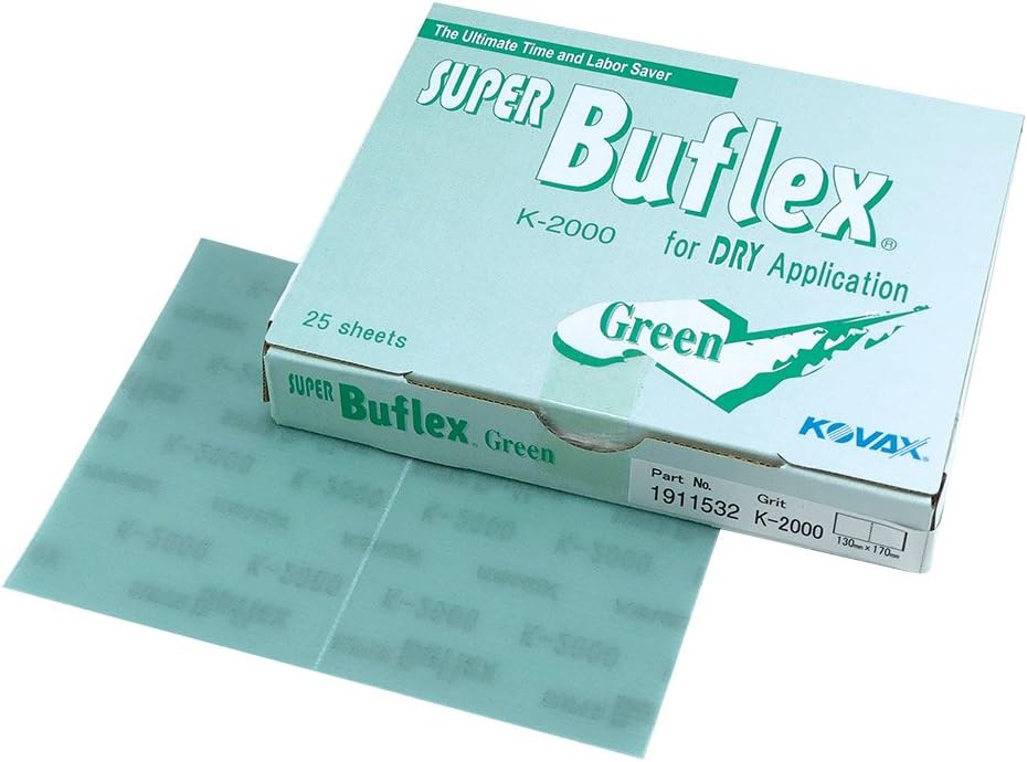 Super Buflex Flexible Polishing Sheets Starter Kit, SP19160, K2000 - K3000, 15 Sheets + 1 Interface Pad + 1 Hand Block