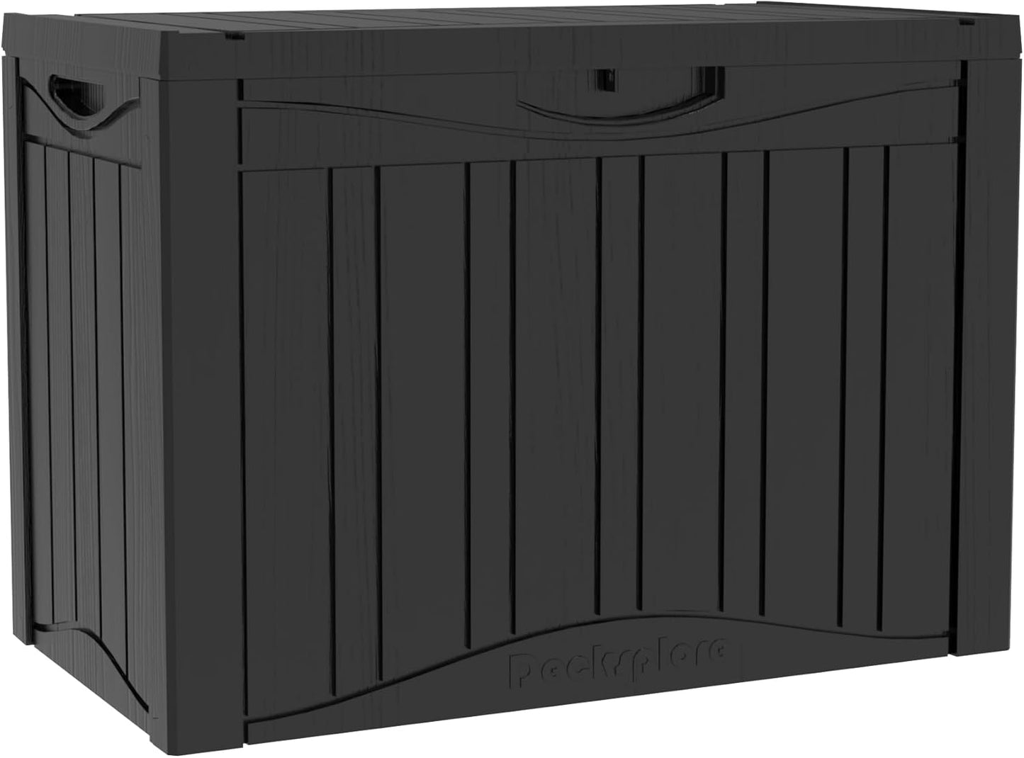 200 Gallon Outdoor Storage Box - Waterproof Patio Deck Box for Outside Deliveries, All-Weather Resin Bin with Lock for Cushions & Tools, UV-Resistant, Matte Black