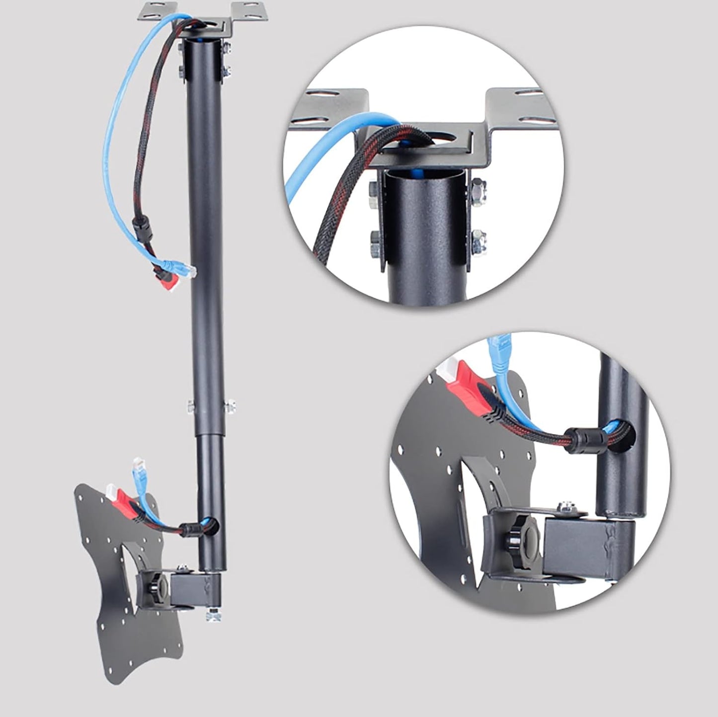 Universal TV Stand Ceiling TV Bracket, Full Motion Height Adjustable Swivel Tilting Bracket, TV Ceiling Mount Fits Most 12-32 Inch TVs, 45kg/99lbs Capacity