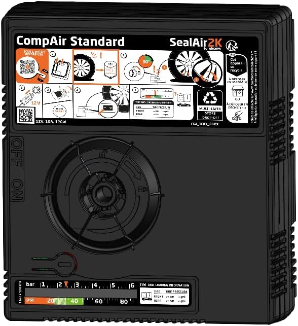 Automobile Tire Mobility Kit by Aircom, Emergency Tire Puncture Repair, 5903707591084, Direct OEM Replacement for Many luxury and Major Vehicle Manufacturers Tire puncture Kits.
