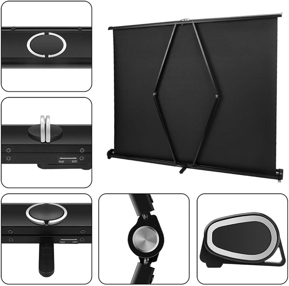50 Inch 16:9 Portable Tabletop Projection Screen Matte White Foldable Table Projector Screen for Business Travel Cinema