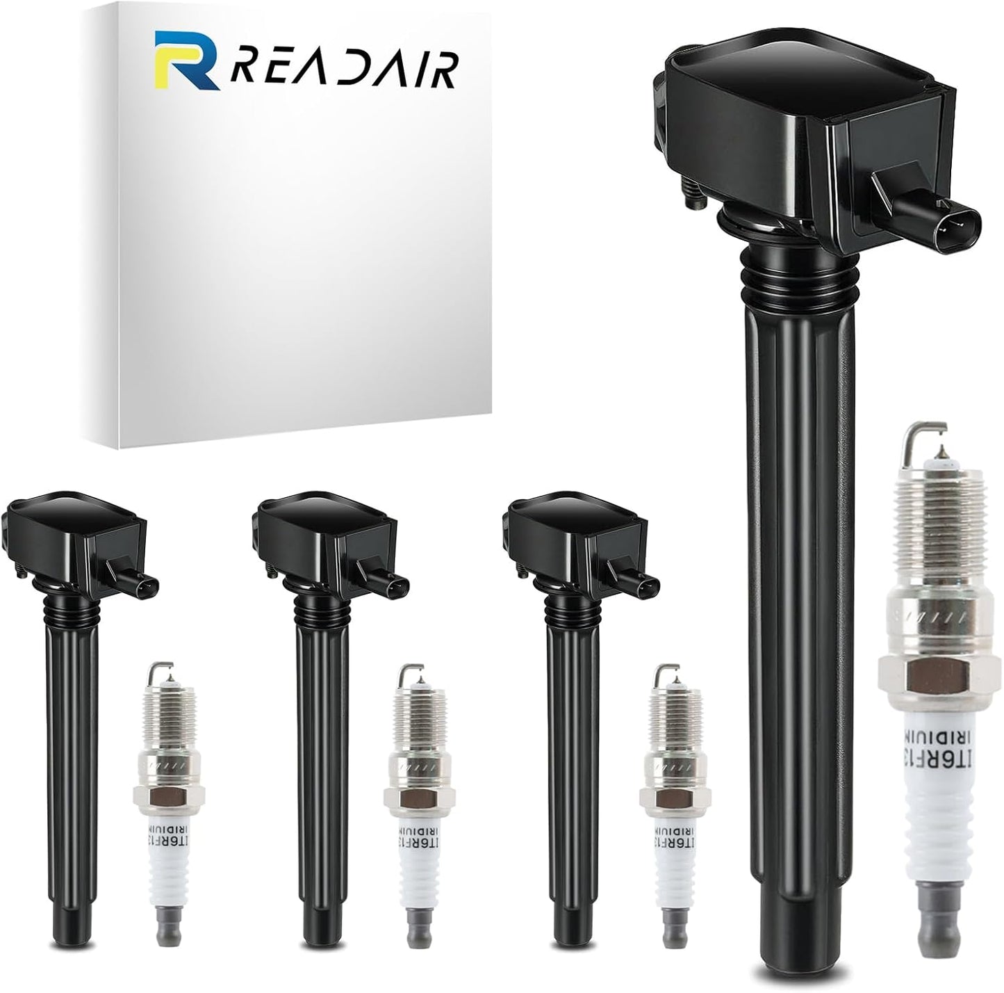 UF575 Ignition Coil & 1675 Double Iridium Spark Plug for Audi A3 A4 A5 A6 Q5 R8 TT RS4 RS5/Volkswagen Jetta Passat Beetle CC Golf GTI Replaces# C1627 07K905715F E1075