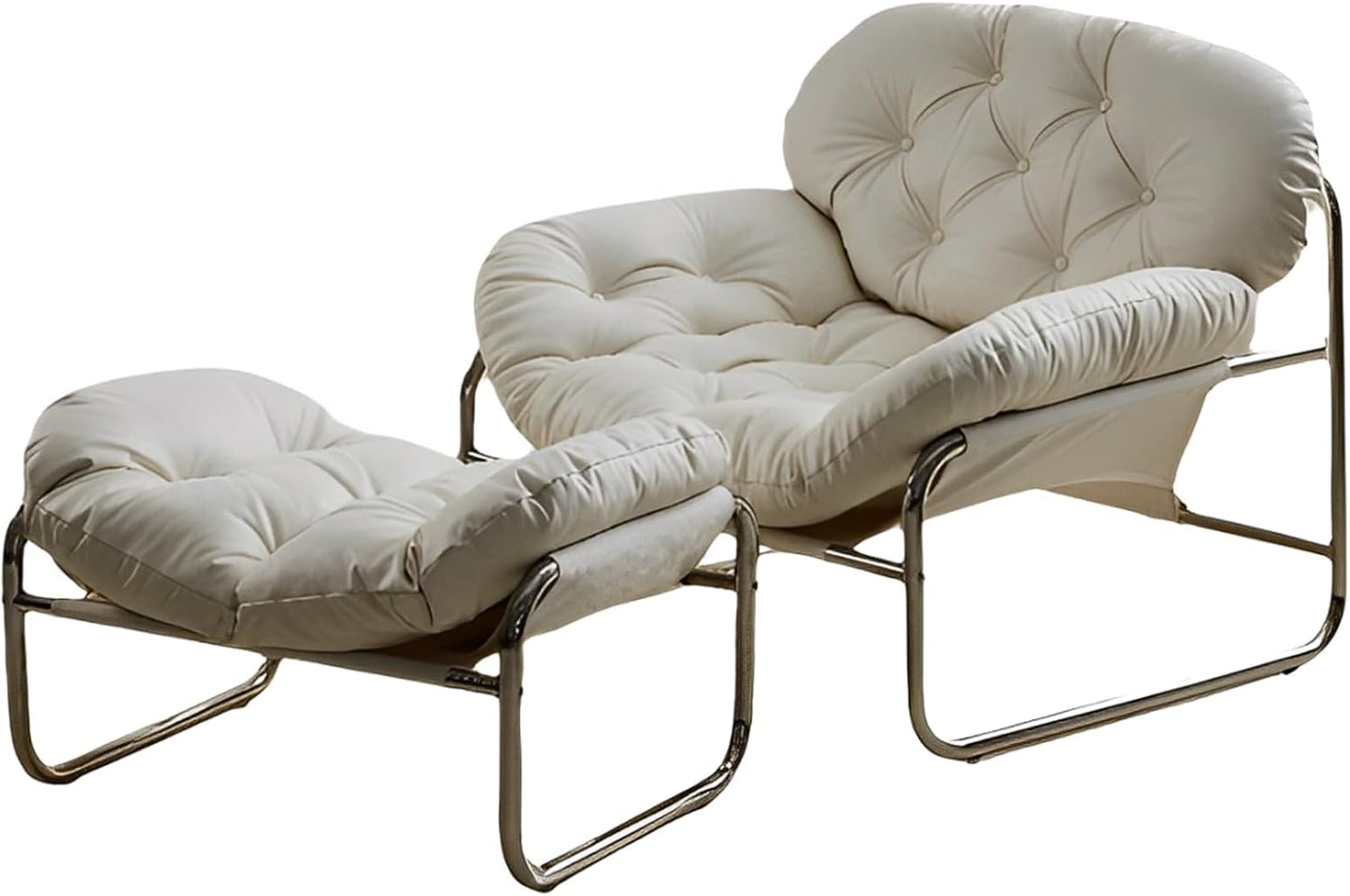 Thick Cushioned Recliner Sofa, Lazy Chair with Upholstery and Footrest, for Living Room, Bedroom, Dorm Black B