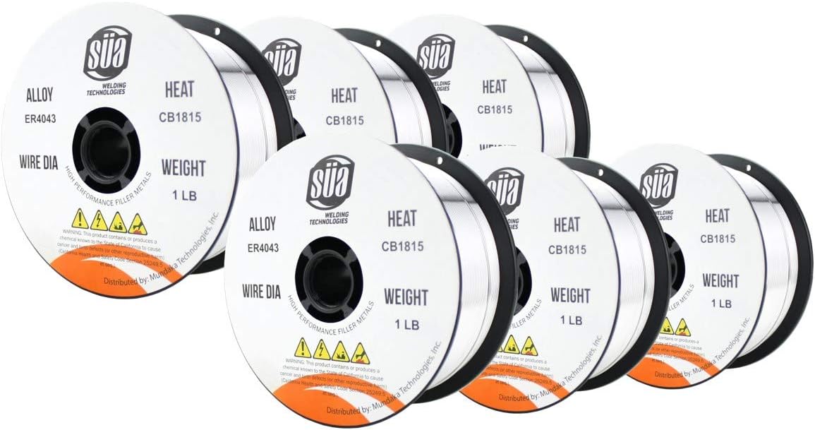 SÜA - ER4043 - MIG Aluminum Welding Wire - 1 Lb x 0.035'' (6 SPOOLS)