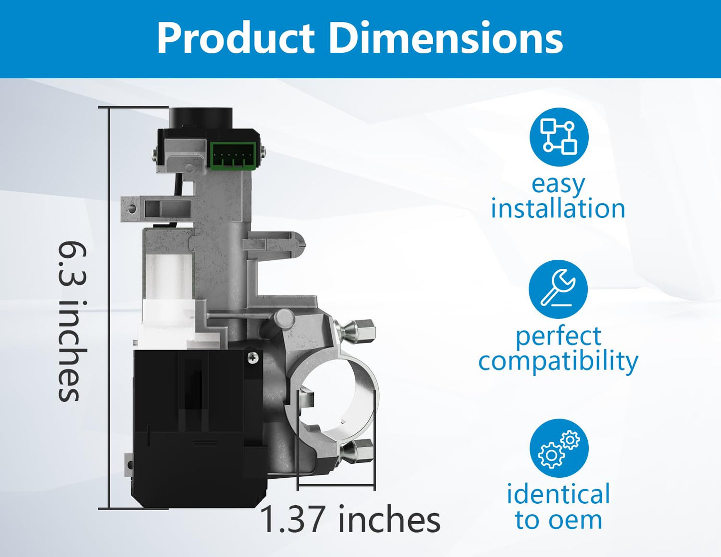 06350-SAA-G30 35100-SDA-A71 Ignition Switch Lock Cylinder Assembly Compatible with 2003-2005 Accord,2005-2006 CR-V,2003-2005 FIT,Odyssey 2005-2008 (Keys Without Chip ID48)