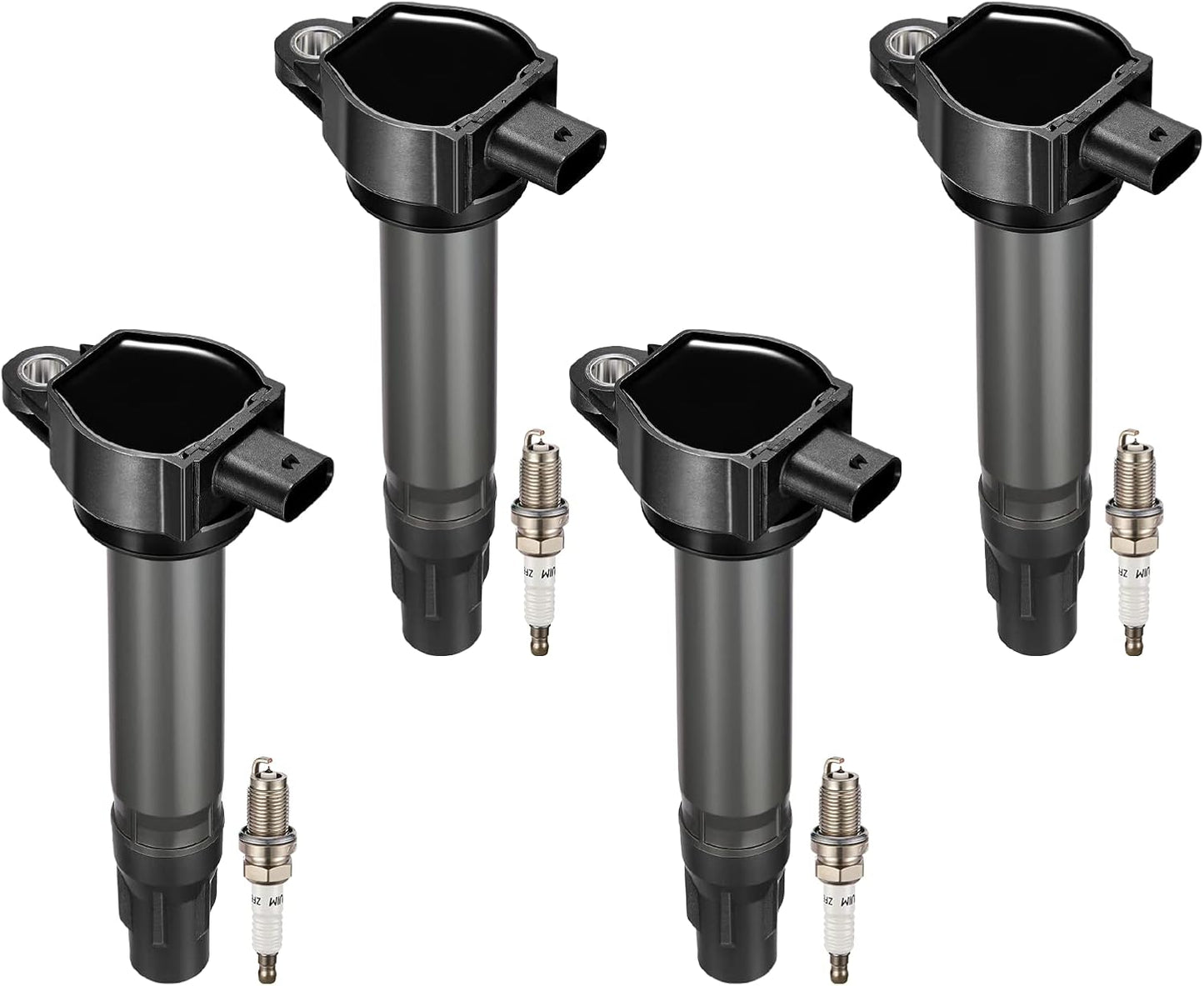 BDFHYK Ignition Coil Pack UF557 Set of 4 Compatible with Dodge Chrysler 200 Sebring Avenger Caliber Journey Compatible with Jeep Compass Patriot 1.8L 2.0L 2.4L L4 Replacement for IC637 IC637SB