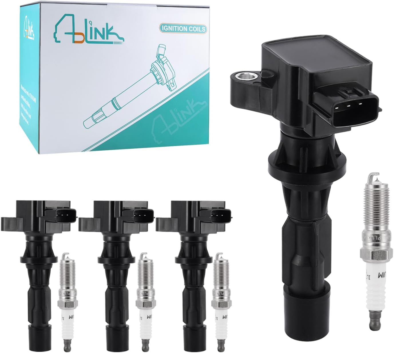 4PCS UF540 Ignition Coil Pack/90083 Spark Plugs 2.0L 2.3L 2.5L For Mazda CX-7 2007-2012,MX-5 Miata 2006-2015,for Mazda 3 6 2006-2013,for Mazda 3 Sport 2009 2010/2012 2013 5C1740 L3G218100