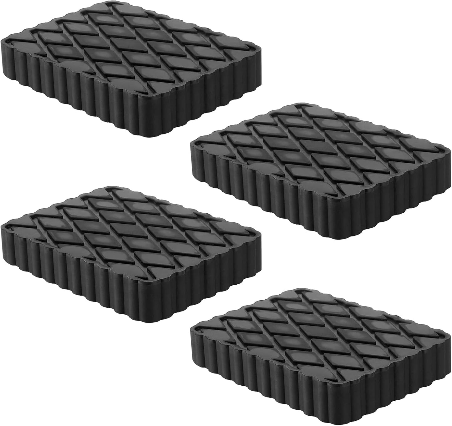 4 Pack Solid Rubber Auto Lift Pads, Anti-Skid Lift Block Spacer Pad for Car Lifts, Jacks and Racks, 3000lbs Loading Capacity, 6-1/3" x 4-3/4" x 2"