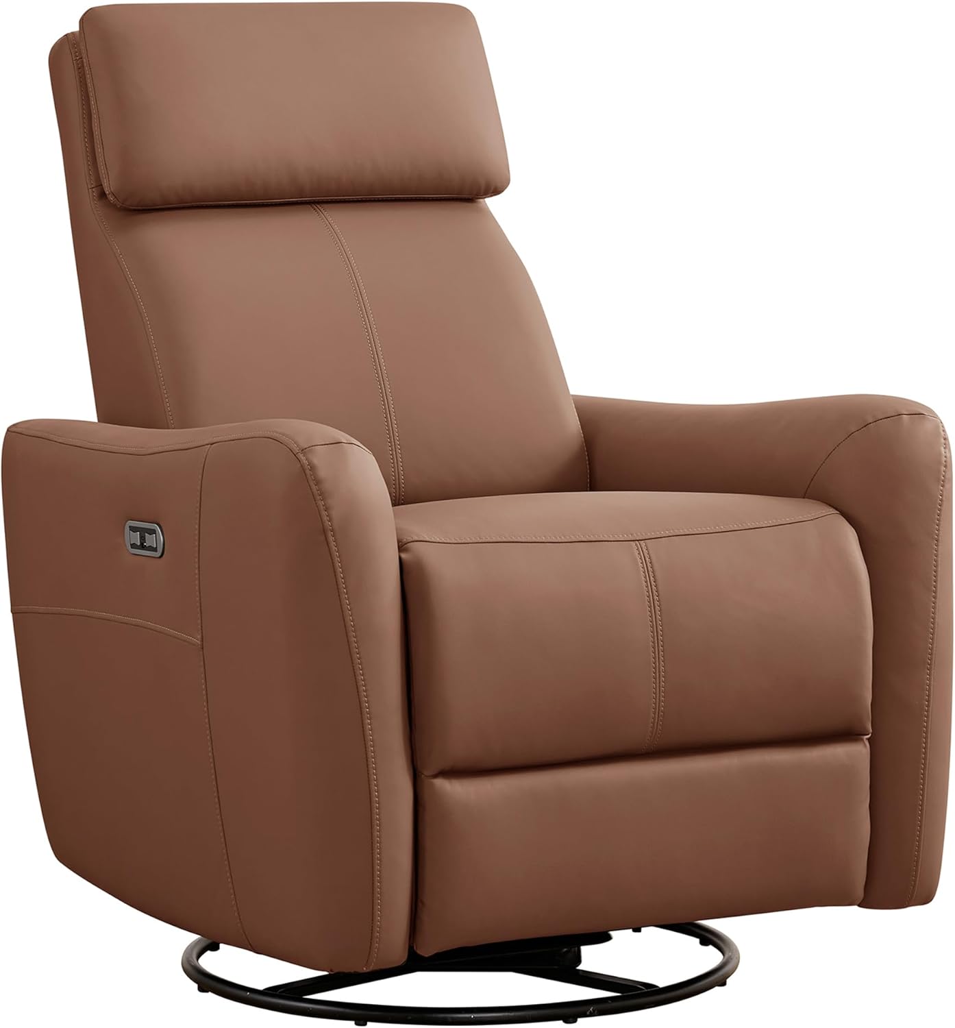 Swivel Recliner Chair, Glider Rocker Recliners Nursery Chairs, Power Rocker Recliner Chairs with USB Port, Type-C Charger, Upholstered Electric Rocking Chair for Living Room, Bedroom, White