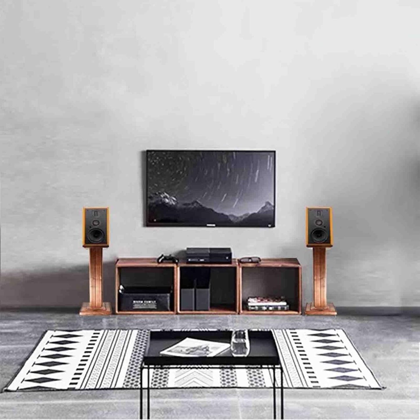 Speaker Stands 1 Pair of Solid Wood Audio Stands Home Theatre HiFi Audio Stands Floor Standing Audio Stands Load-Bearing Solid Not to Hurt The Equipment Support Strong