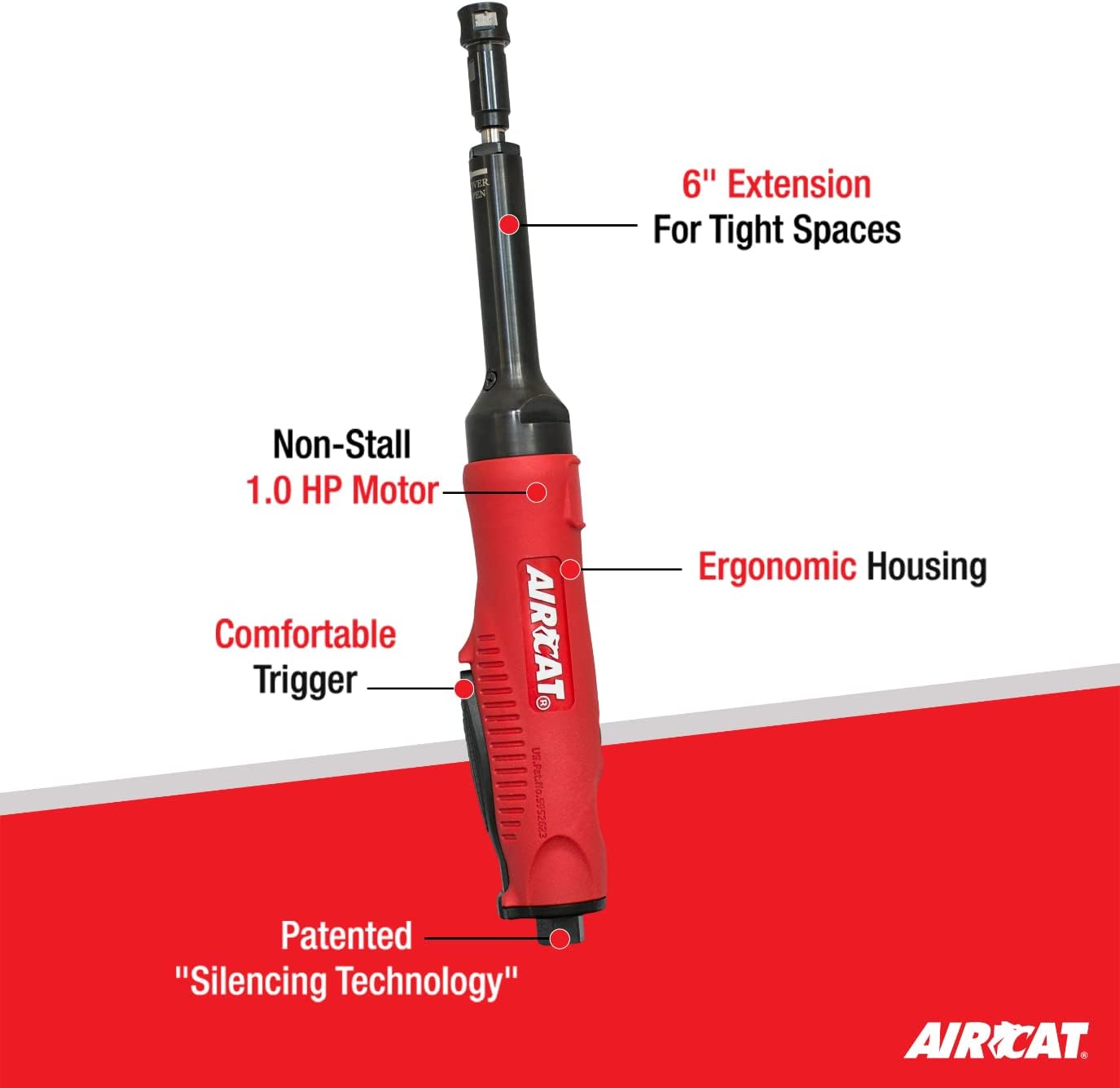 AIRCAT Pneumatic Tools 6270: 1 HP Composite Extended Straight Die Grinder 20,000 RPM