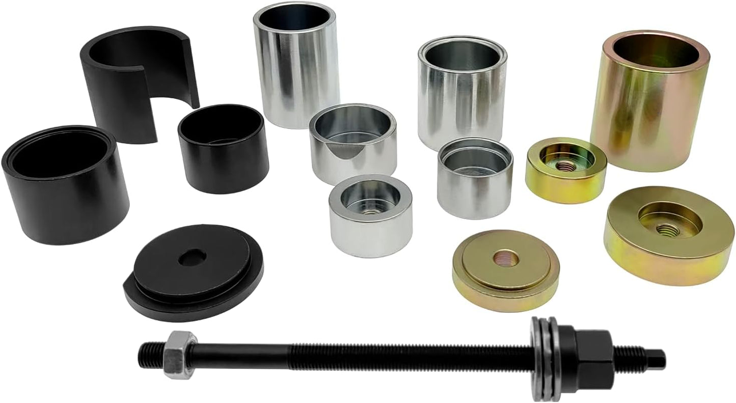 ZKTOOL Rear Trailing Control Arm Bushing Ball Joint Removal Tool Set Kit For BMW E36 E46 E38 E39 E60 E61 E31 E90 E91,Steering Arm, Suspension, Threaded Rod Bushing, Differential Axle Bush Removal Tool