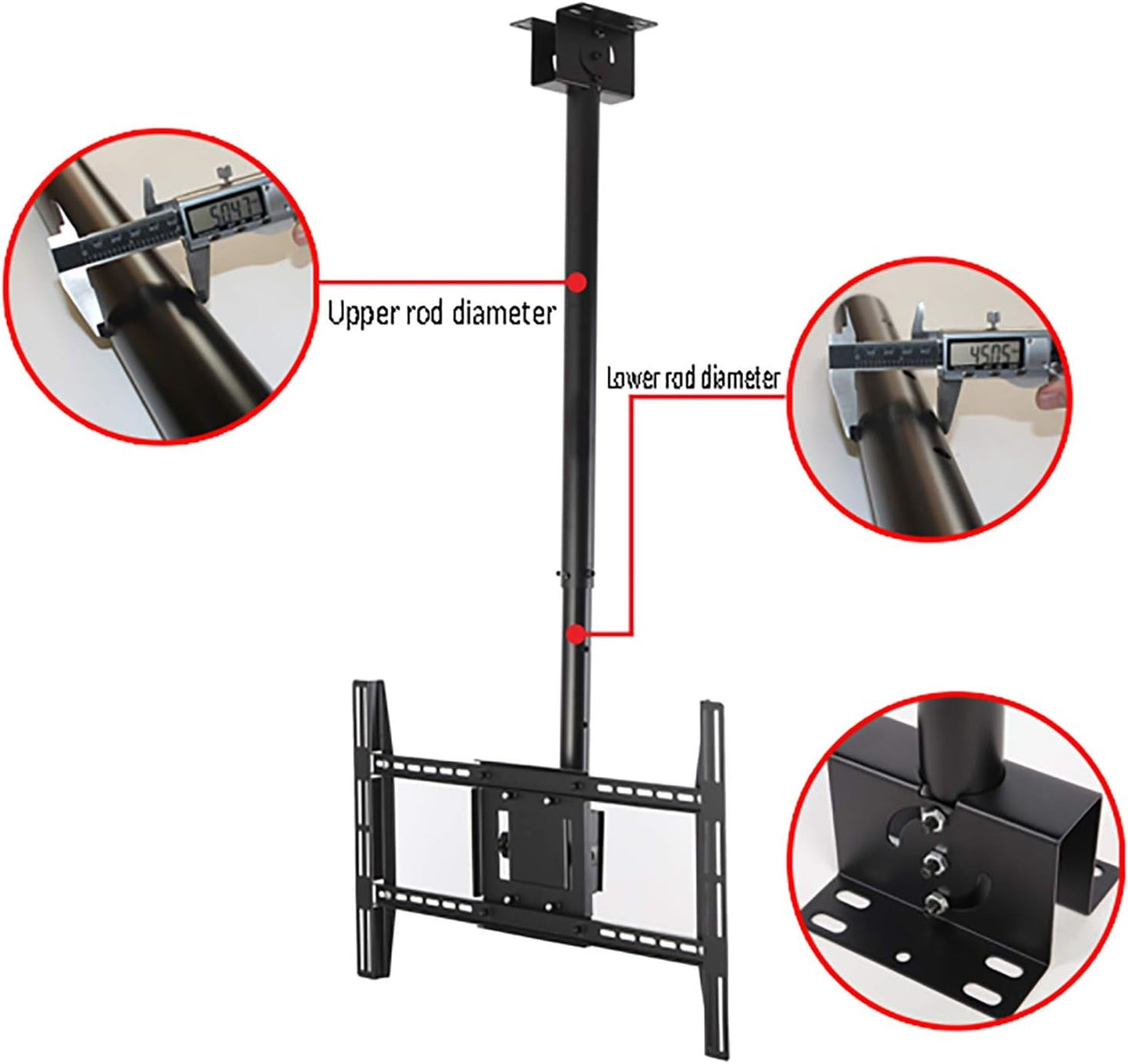 Universal TV Stand Ceiling Mount Tv Bracket, Hanging Full Motion TV Mount for 43-80 Inch TVs, Adjustable Height Telescoping Tilt and Swivel (Size : 2.6m) (2.6m)