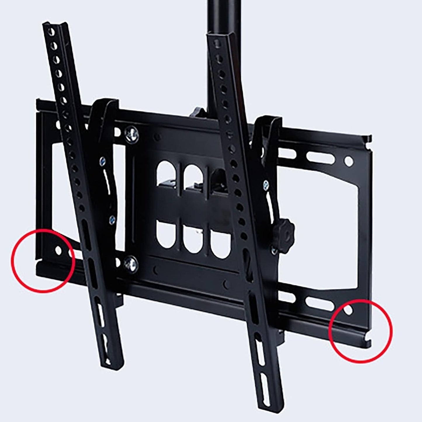 TV Ceiling Mount Bracket, Adjustable Height Tilt Swivel for 40-70 Inch TVs, Fits Vaulted Sloped Ceilings