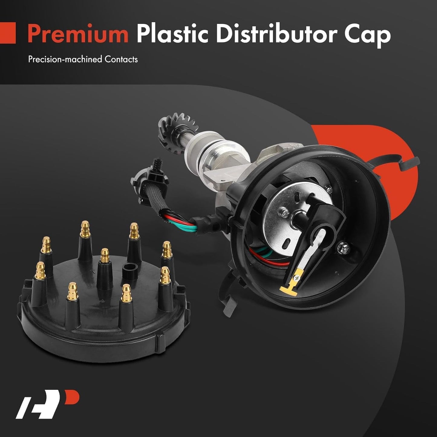 A-Premium Ignition Distributor with Cap and Rotor Compatible with Ford F-250 1988-1996, F-250 HD, F-350, F-53 Motorhome Chassis, F-600, F-700, F-800, F-Super Duty, E-250 E-350 Econoline Club Wagon