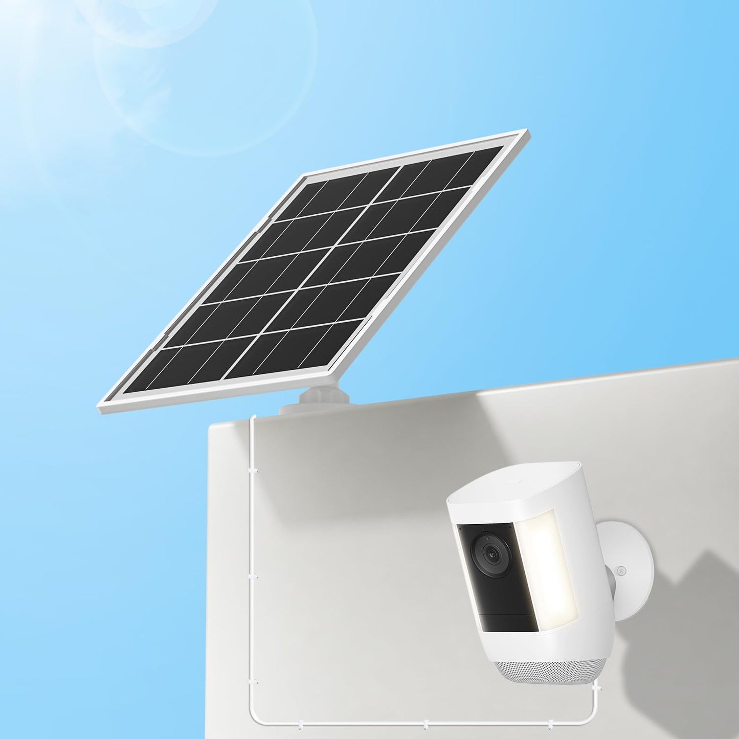 7W Solar Panel for Ring Camera,3Pack Solar Charger for Stick Up Cam, Stick Up Cam Pro, Spotlight Cam Plus/Pro with 10FT/3M Waterproof Long Cable and USB-C to Barrel Plug Adapter