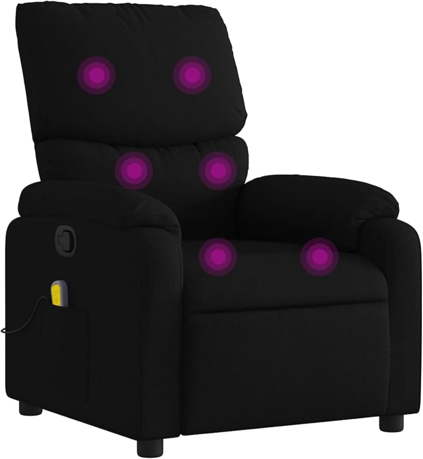 vidaXL Fabric Massage Recliner Chair for Living Room, Home Theater, 6-Point Vibration Massage, Adjustable Back & Footrest, Side Pocket, Cream