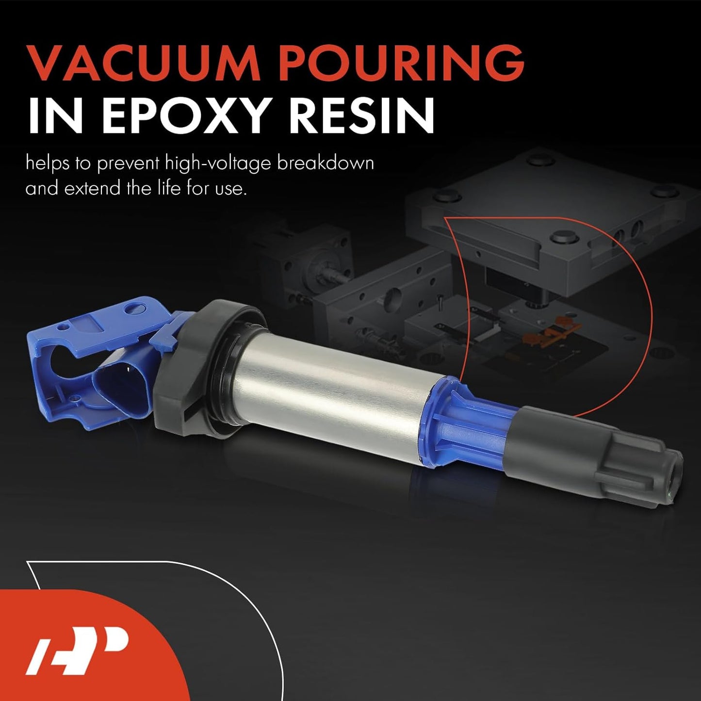 A-Premium (Blue) Engine Ignition Coil Pack Compatible with BMW 228i, 320i, F30, 328i, 428i, 528i, 545i, 550i, 645Ci, 650i, 745i, 750i, 760i, M6, M760i, X1, X2, X3 & Mini Cooper & Rolls-Royce, 4-PC Set