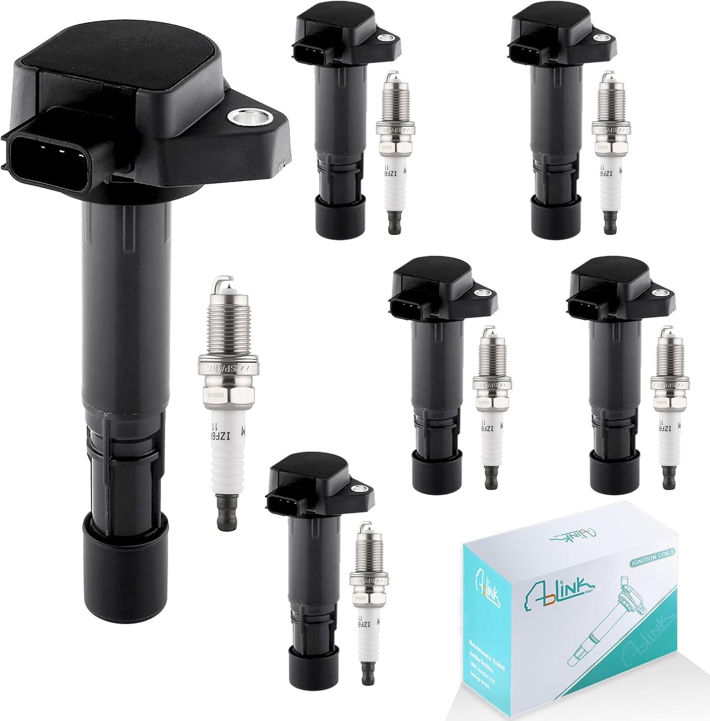 6 PCS UF400 UF512 Ignition Coil Pack (3.5 3.7 V6) Fits for Acura MDX Honda Ridgeline Pilot Saturn vue 2001 2002 2003 2004 2005 2006 2007 2008 2009 Replaces# C1460 12582000 30520PDKA01