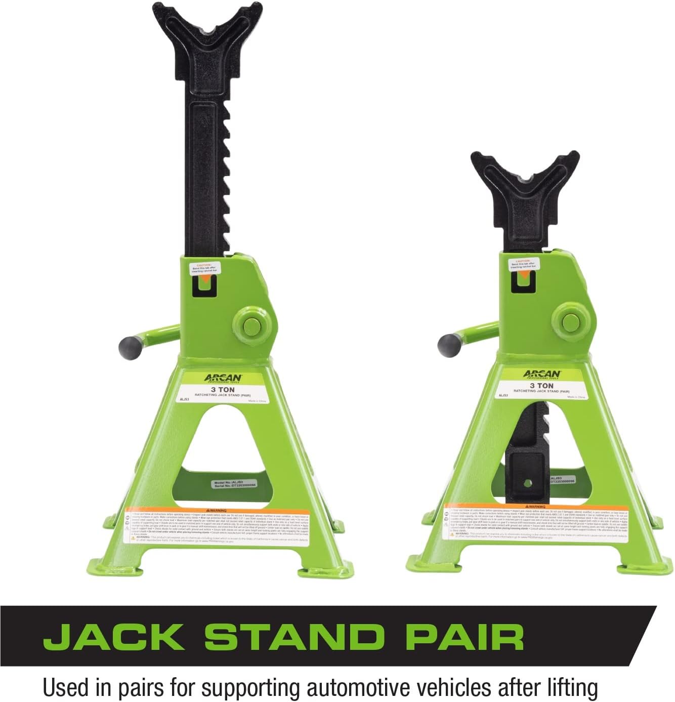 ARCAN TOOLS 3-Ton Steel Jack Stands (ALJS3)