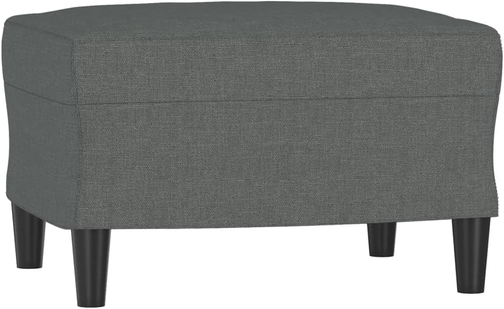 vidaXL Dark Gray Sofa Chair and Footstool Set – 100% Polyester Fabric Lounger – Lounge, Bedroom, Living Room Seating – Modern Design - Easy Assembly