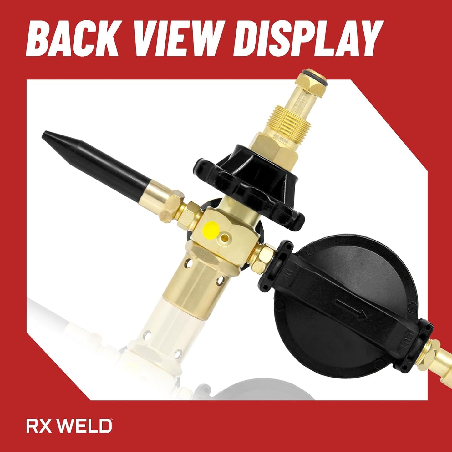 RX WELD Helium Tank Regulator Latex Balloon Filler Valve, CGA-580 Tank, Dual Latex And Foil Ballon Inflator (With Auto Foil Balloon Shut Off Valve)