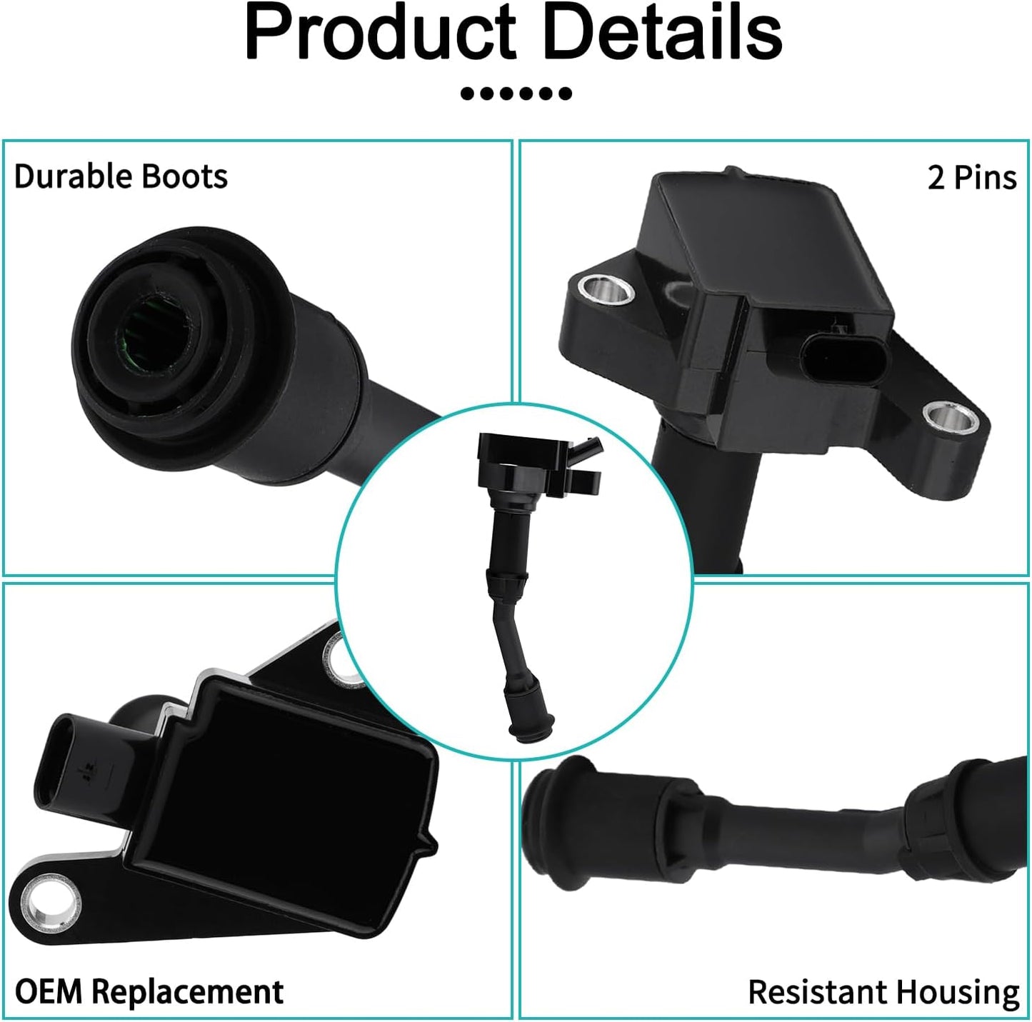 4PCS UF735 Ignition Coil Pack (1.5L L4 Only) For Ford 2014 2015 2016 2017 2018 2019 2020 Fusion,2017 2018 2019 Escape UF-735 DS7Z12029A DG-552 GN10645