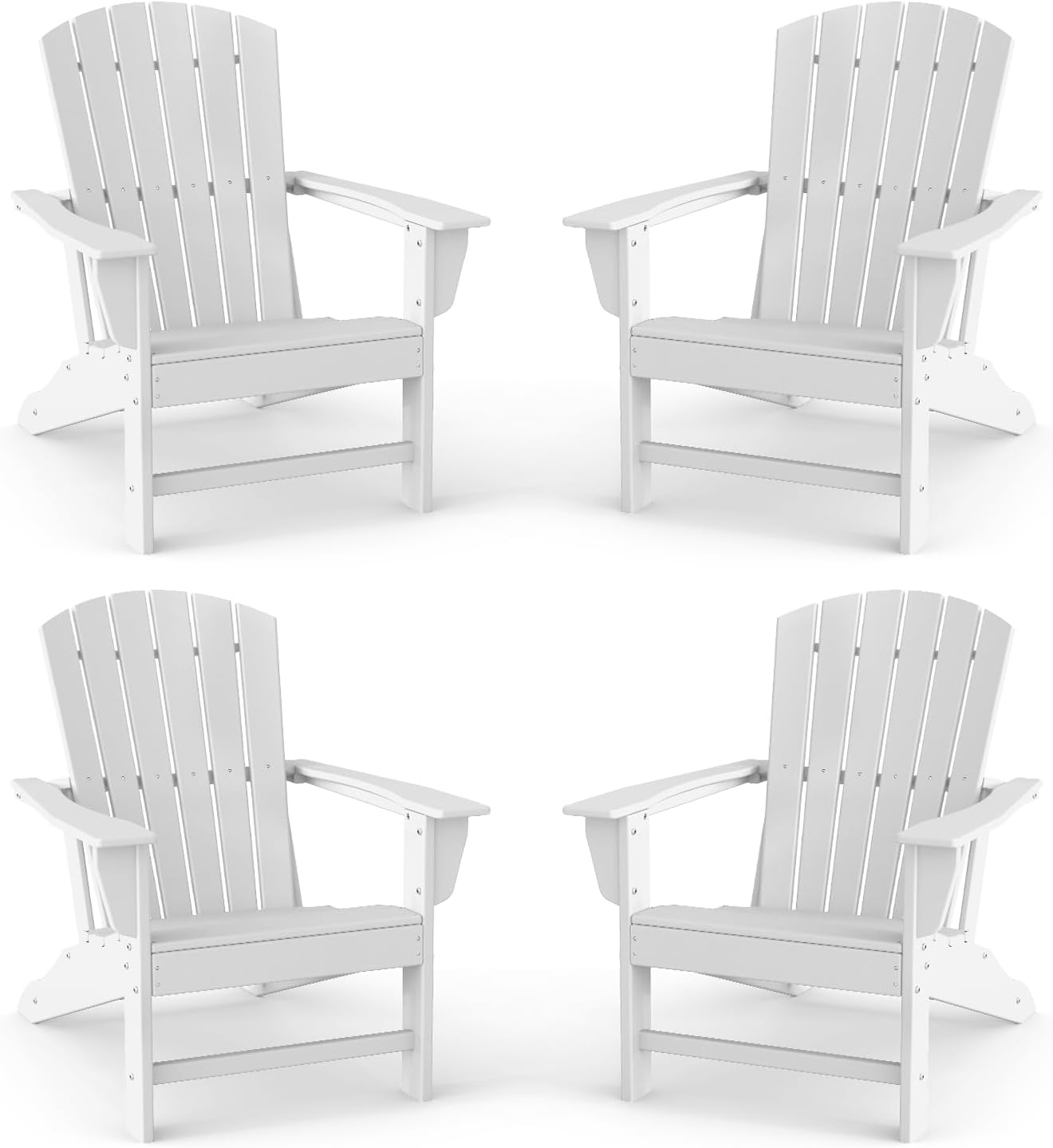 BRIOPAWS Adirondack-Chairs-Set of 4 | Fire Pit Chair | Oversized | HDPE Plastic | Weather Resistant | for Deck Outdoor Poolside Campfire | Blue