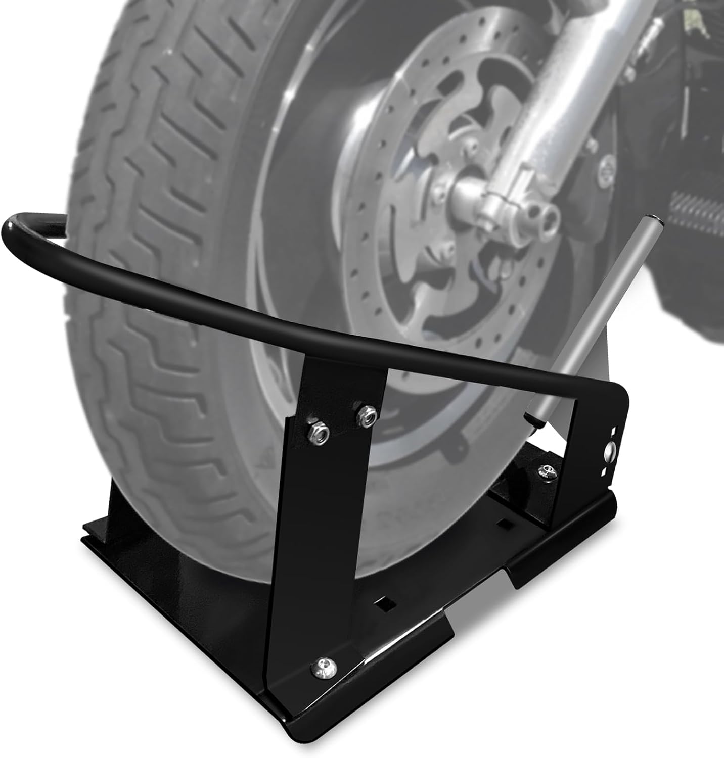 ROBLOCK Heavy Duty Steel Motorcycle Wheel Chock,1800 lbs Capacity Motorcycle Front Wheel Stand with 3 Adjustable Height Holes,Easy to Carry and Storage Suit for Dirt Bike,Motorcycles