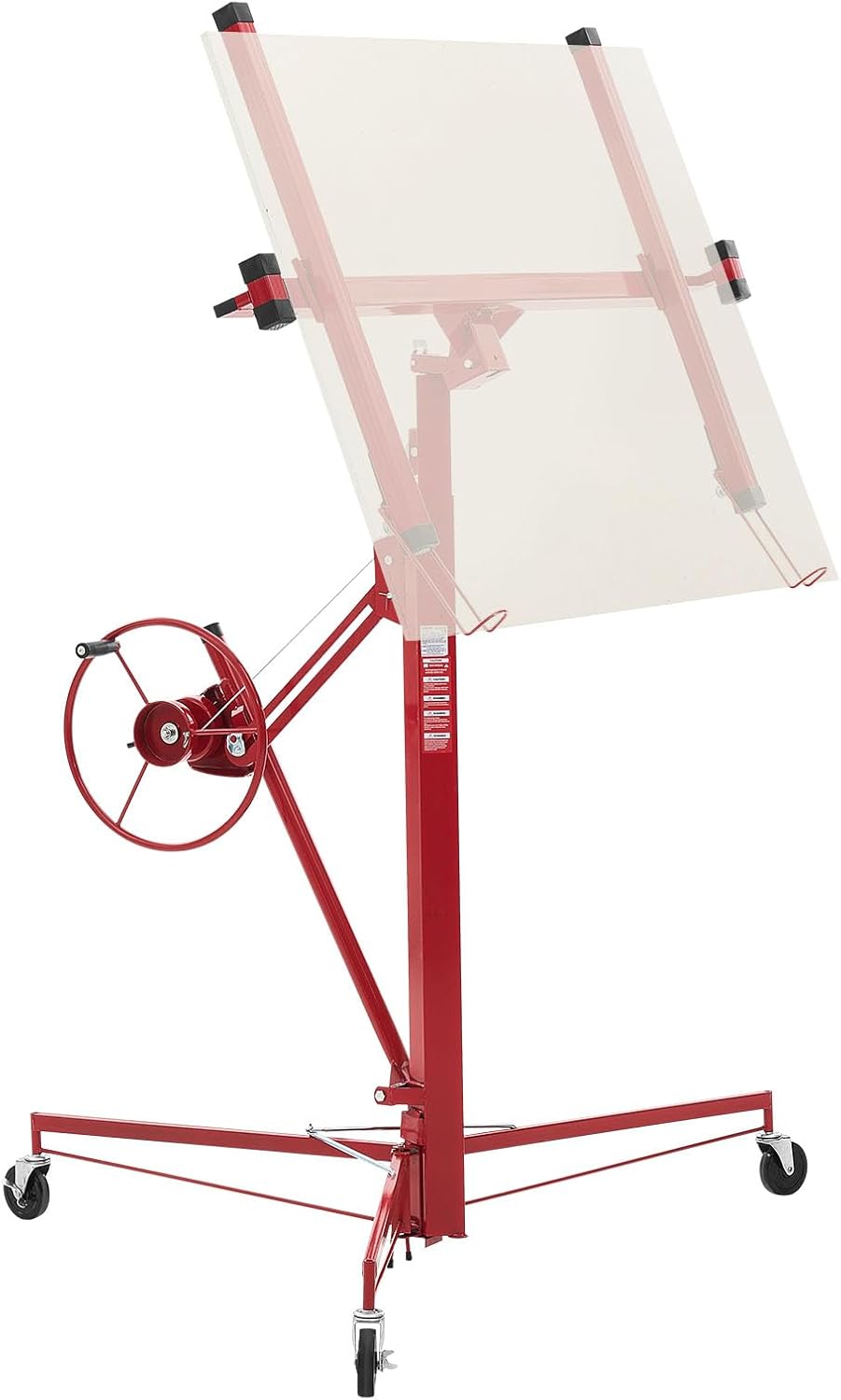 VEVOR Drywall Lift Sheetrock Lift 11FT, Drywall Rolling Lifter Panel, 150lb Weight Capacity Panel Hoist Jack Tool, Steel Material w/Telescopic Arm & 3 Lockable Wheels, 48x192 in Plasterboard Size
