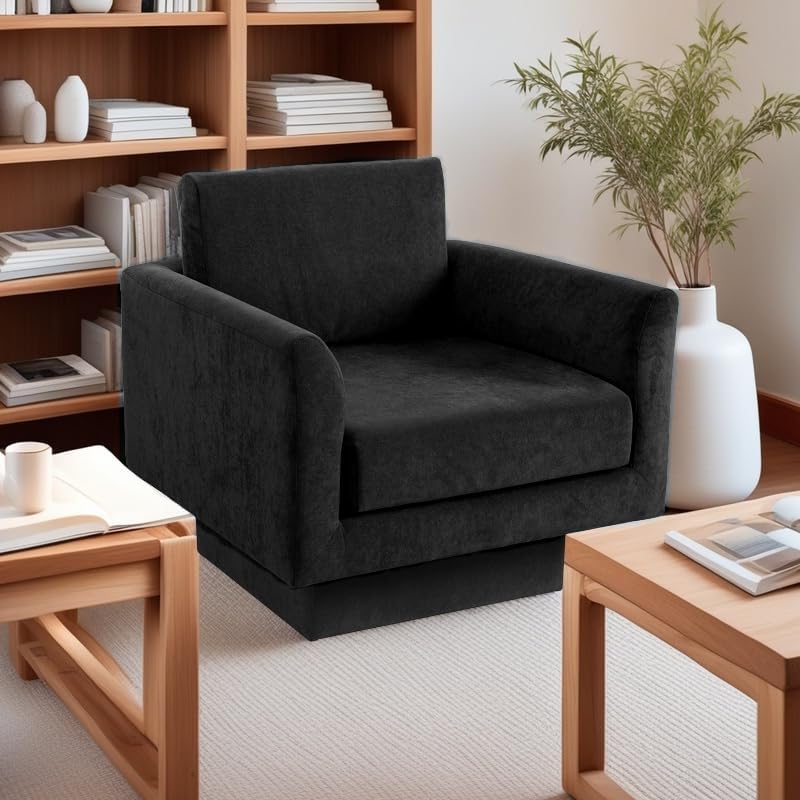 Swivel Accent Chair Set of 2, Modern Swivel Barrel Chair Sofa, Wide Upholstered Armchair with Back Pillow for Living Room, Reading Nook, Bedroom-Cream