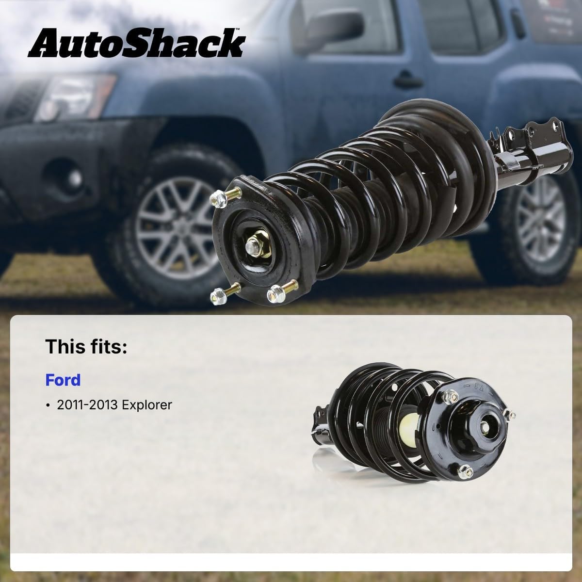 AutoShack Front Complete Strut & Coil Spring | Replacement for 2011-2013 Ford Explorer | 2-PC