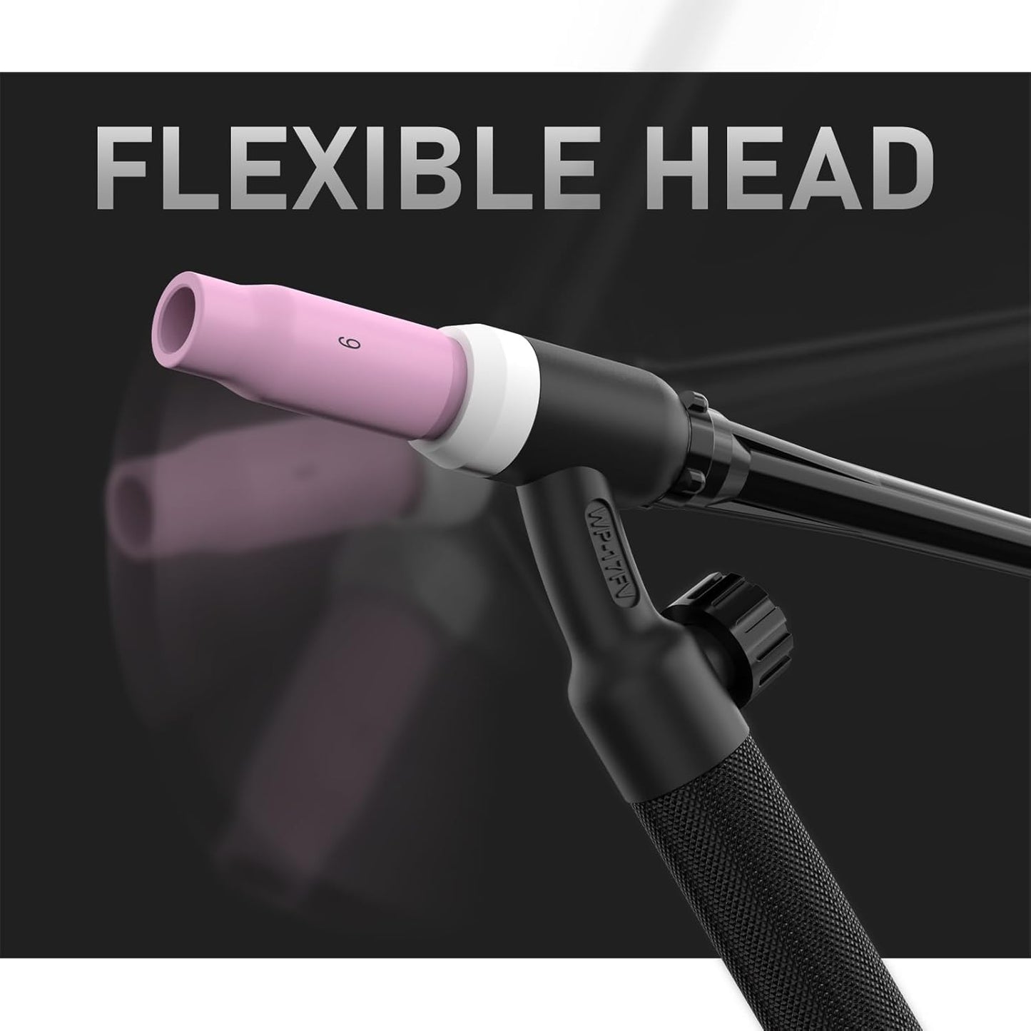YESWELDER Tig Welding Torch WP-17FV(Gas-Valve Head) Flexible Head Air-Cooled TIG Complete Torch with 12ft Cable
