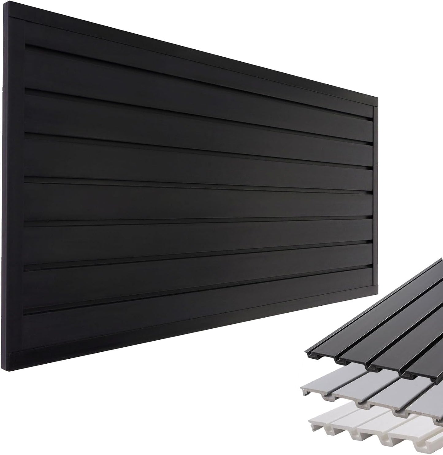 Slat Wall Paneling Garage Wall Organizer, Black Slatwall Panels 4'x8' Garage Tool Organizer Wall Mount Garage Slat Wall Storage Systems, Slat Board PVC Wall Panels Garage Storage Organization Product