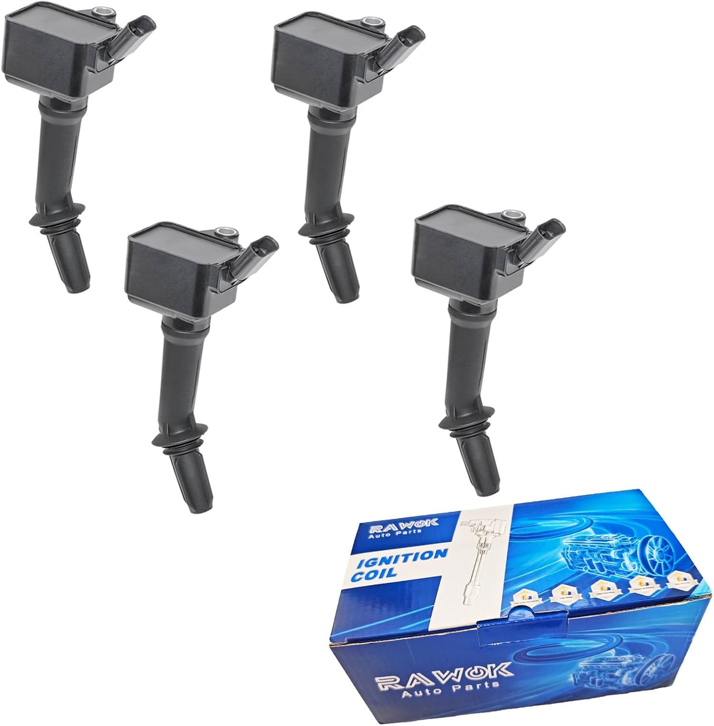 UF802 Ignition Coil Pack with 91970 Iridium Spark Plugs Set for 2016-2019 Chevy Cruze Buick Encore 1.4L 1399cc, Equinox Malibu 1.5L, 2018-2020 GMC Terrain 1.5L,12635672 12670053 12698064
