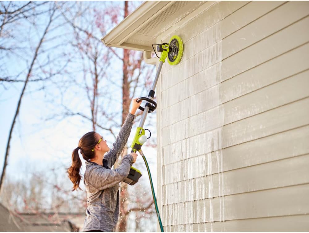 RYOBI ONE+ 18V Cordless Soap Dispensing Scrubber (Tool Only), GREEN, PCL1701B