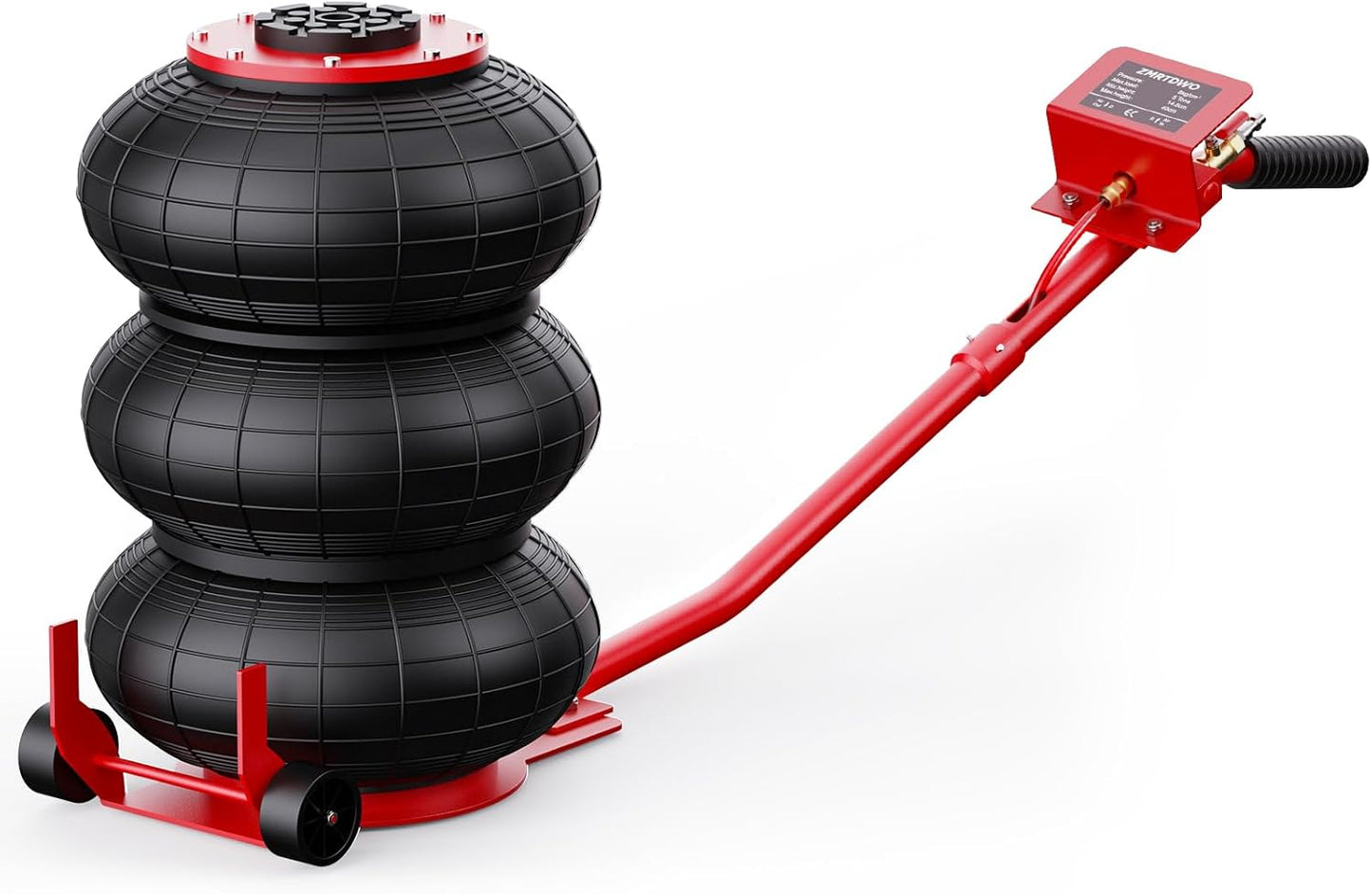 Air Jack, 3 Ton/6600 lbs Car Jack, 3-5 s Fast Lifting Pneumatic Jack with Short Handle, Lift up to 17.7 inch Air Bag Jack for Cars, Garages, Repair(Red)