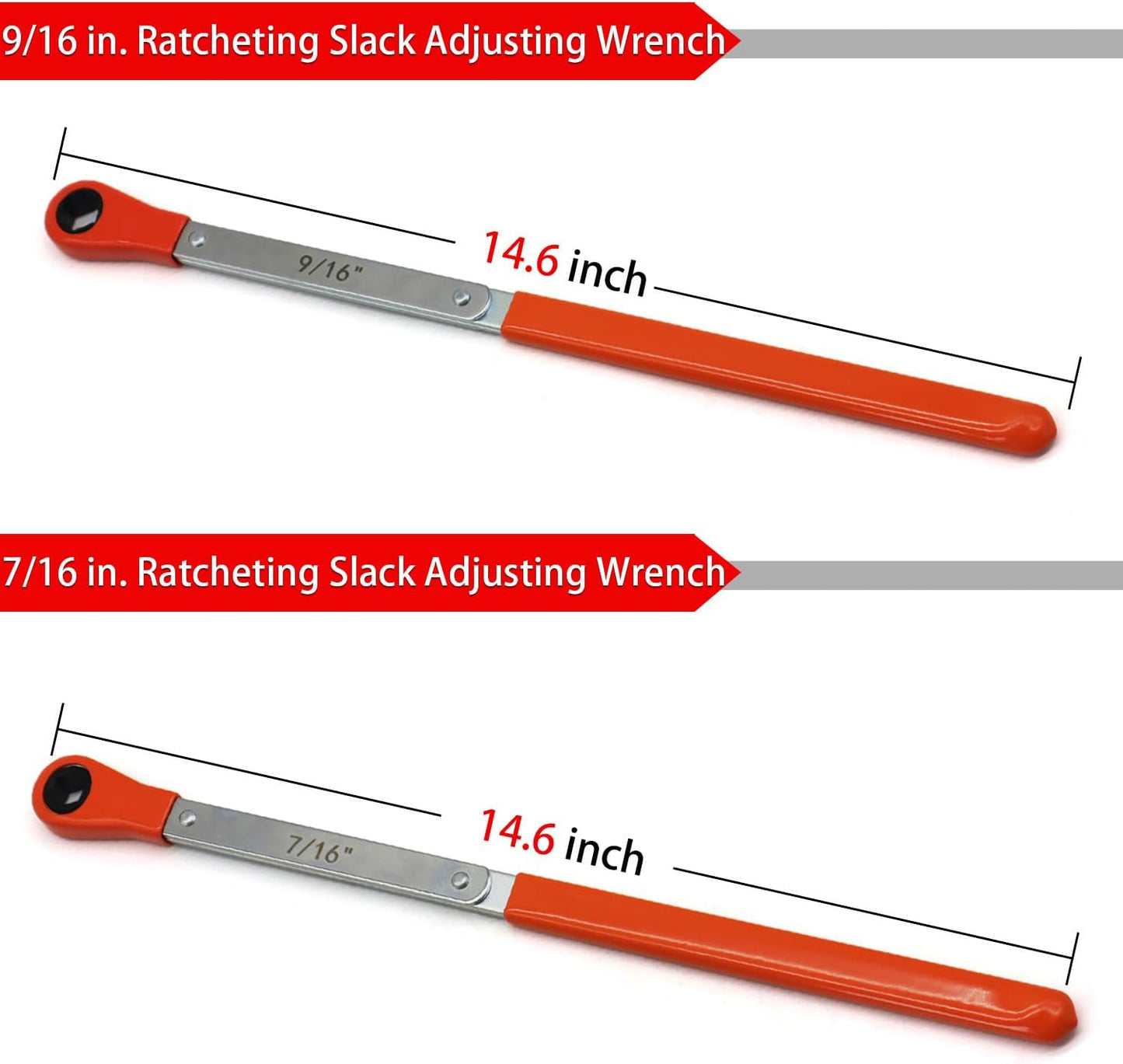 Automatic Slack Adjuster Release Tool and Wrench Fork End Release Tool and Double Square Ratcheting Wrench 5/16" 7/16" 9/16"