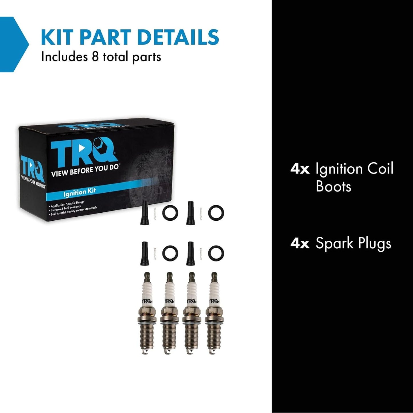 TRQ Ignition Coil Boots & Iridium Spark Plug Kit Set for Lexus Toyota Scion