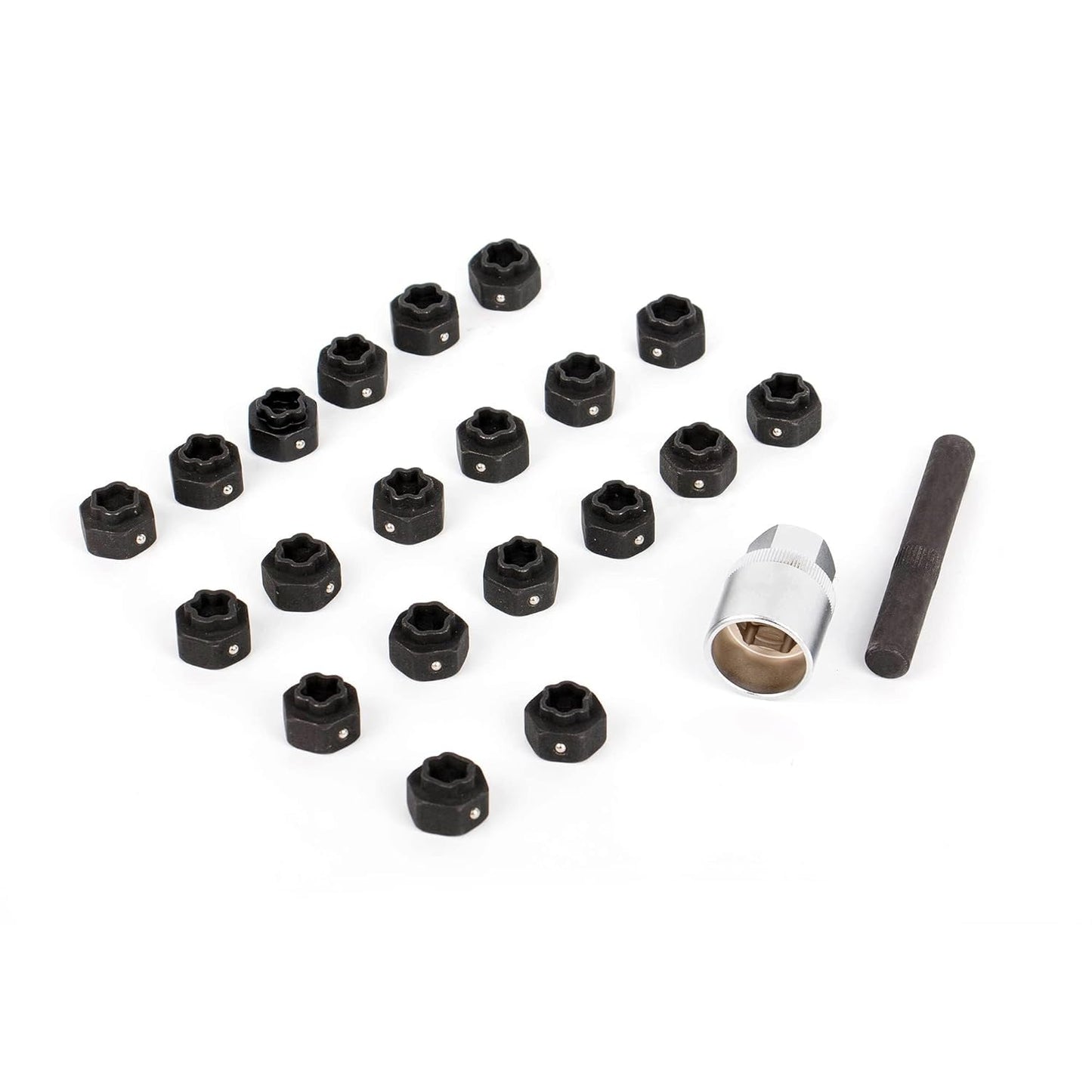 22PCS Wheel Locking Nut Key Kit Compatible with BMW Series, Wheel Lock Nut Socket Adapter Set, Anti-Theft Lug Removal Tool, Anti-Theft Screw Remover Hand Repair Tool